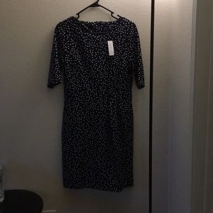 Banana republic navy polka dot dress